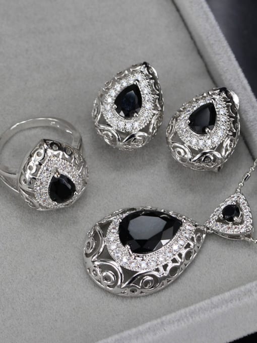 Black Ring 6 Yards Retro Wedding Accessories Color Jewelry Set