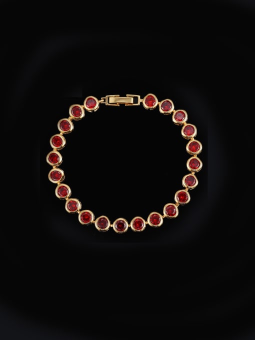 Red 17.8Cm Color Zircons Luxury Bracelet