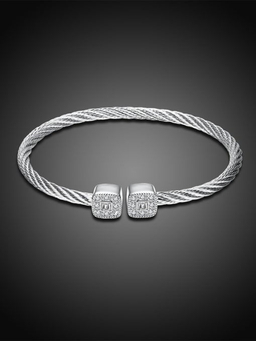 Ronaldo Exquisite Square Shaped Twisted Rope Bangle 0