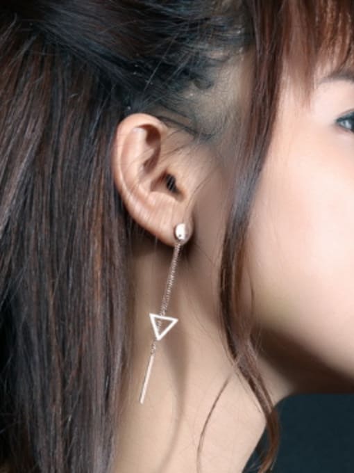 Open Sky Fashion Hollow Triangle Slim Bar Drop Earrings 1