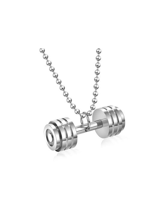 Steel color Fashion Dumbbell Necklace