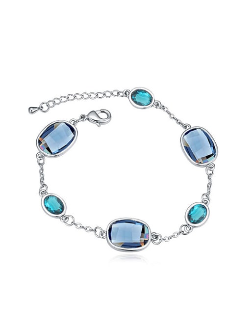 royal blue Simple austrian Crystals Alloy Bracelet