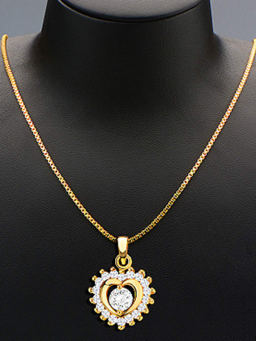 Days Lone 18K Heart shaped Zircon Three Pieces Jewelry Set 1