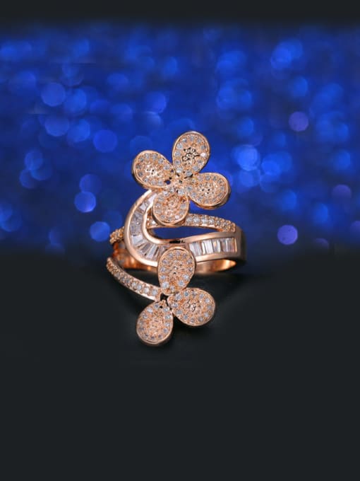 L.WIN Fashion Exaggerate Flower Cocktail Ring 0