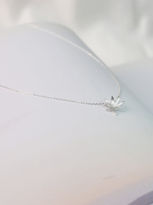 Peng Yuan Tiny Maple Leaf Silver Necklace 3