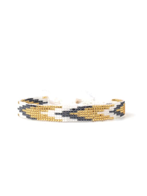HB632-N Colorful Woven Glass Beads Women Bracelet