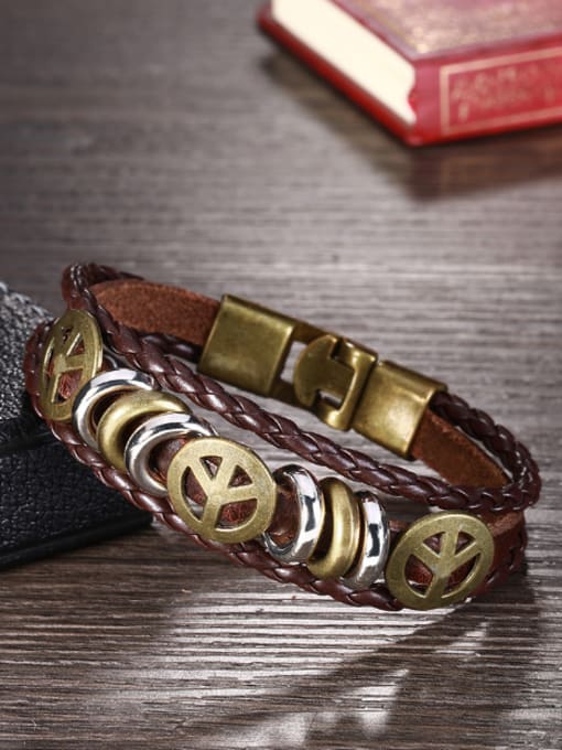 OUXI Retro style Artificial Leather Bracelet 2