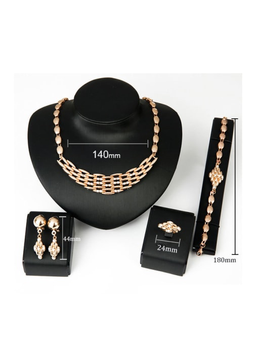 BESTIE Alloy Imitation-gold Plated Vintage style Rhinestone Four Pieces Jewelry Set 3