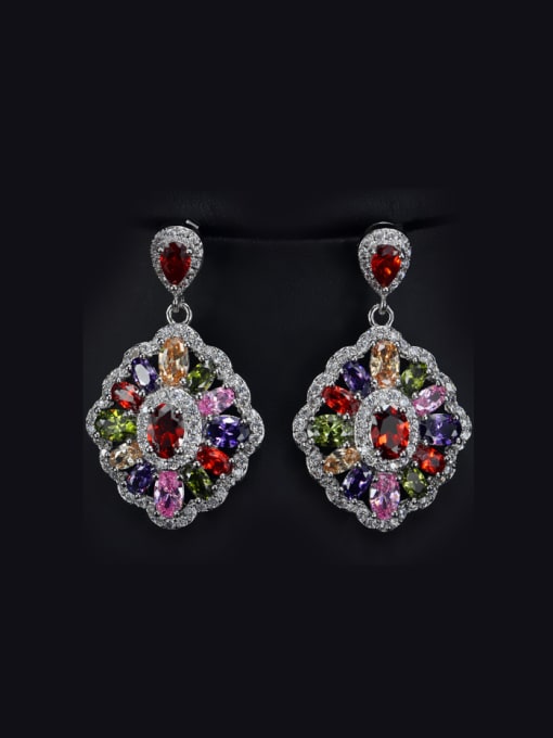 Color A Fashion Flower Drop Chandelier earring