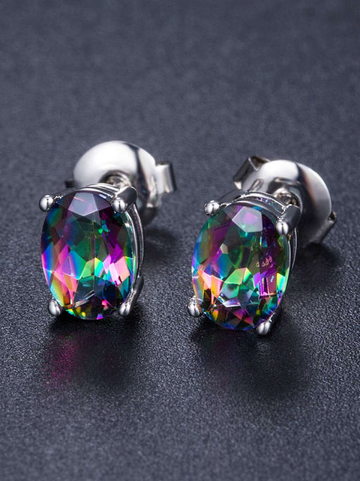 UNIENO Colorful Popular Oval Shaped Fashion Stud Earrings 1