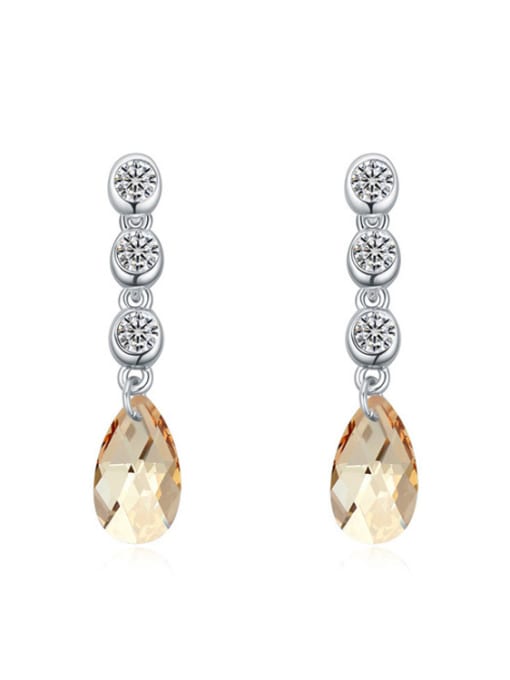 QIANZI Simple austrian Crystals Water Drop Alloy Stud Earrings 2