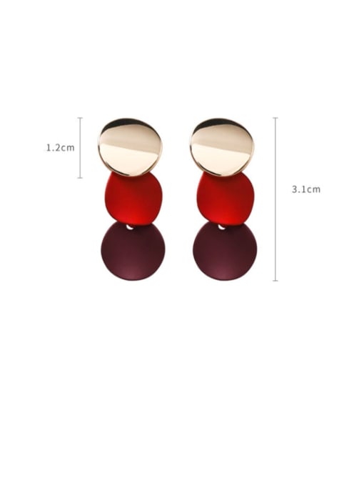 Girlhood Alloy With Gold Plated Simplistic Round Drop Earrings 1