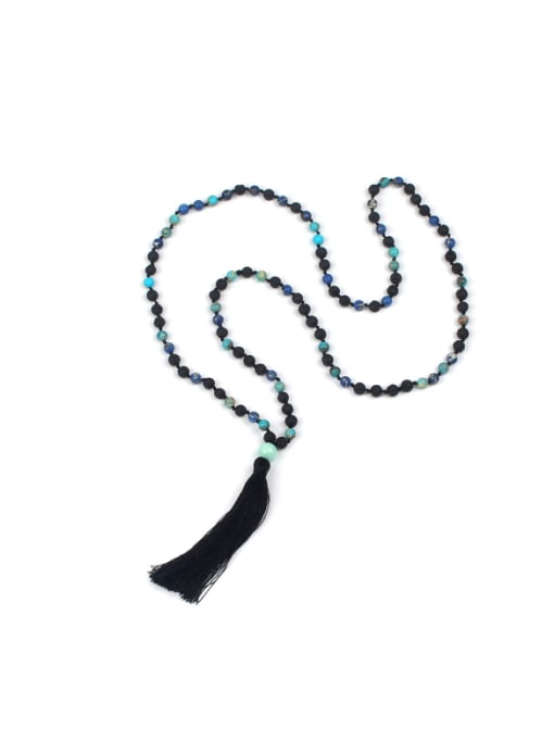 HN1809-A Retro Style Semi-precious Stones Fashion Necklace