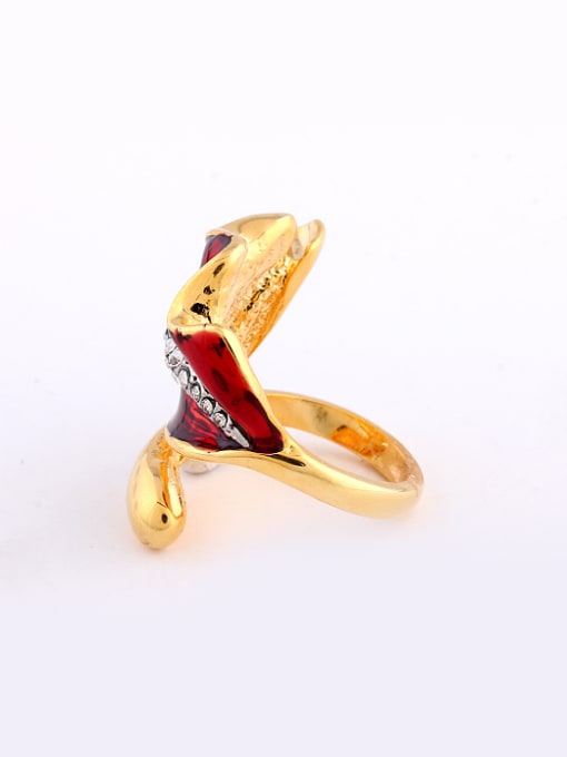 Wei Jia Personalized Red Lips Tiny Rhinestones Alloy Opening Ring 1