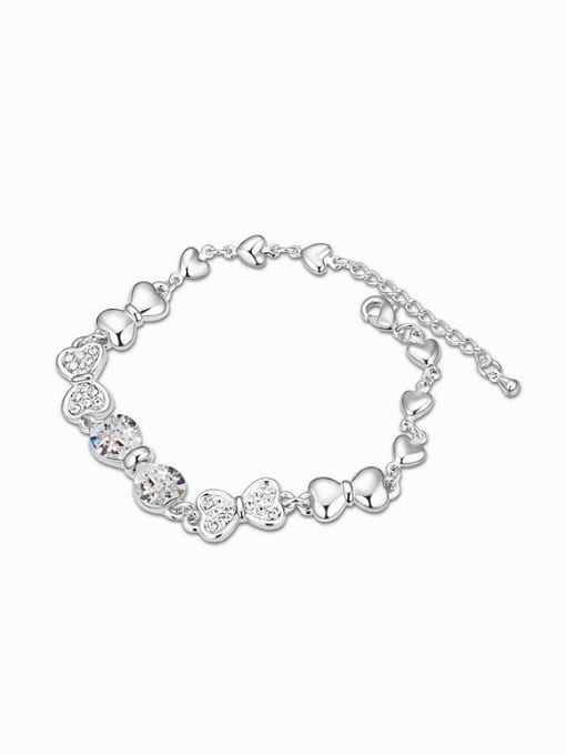 QIANZI Fashion Bowknot austrian Crystals Alloy Bracelet 3