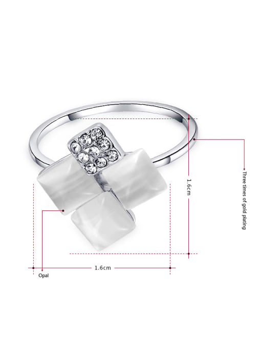 Ronaldo Women Elegant Square Shaped Opal Ring 1