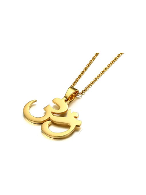 CONG Exquisite Gold Plated Symbol Shaped Titanium Pendant