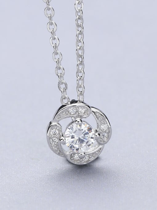 One Silver Delicate Zircon Necklace 3