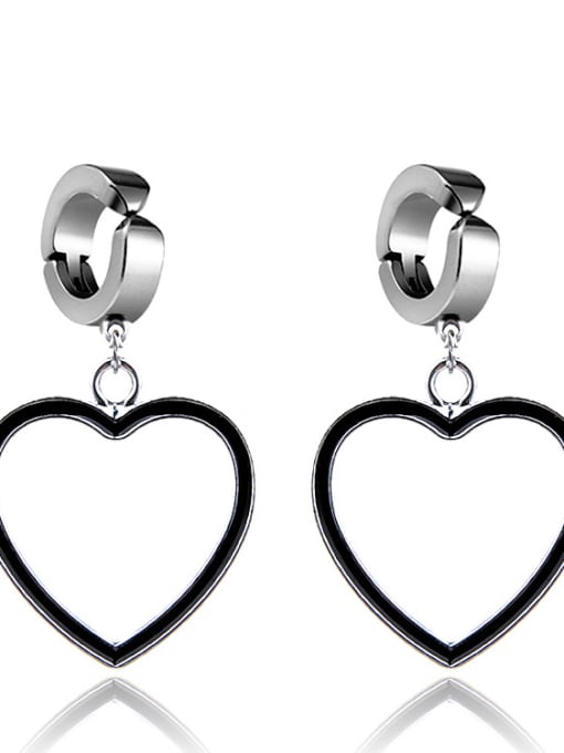 heart-shaped Stainless Steel With Classic Heart Stud Earrings