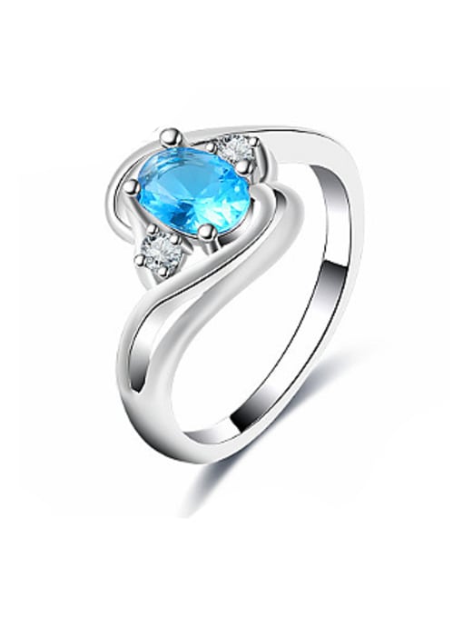 Ronaldo Exquisite Blue Glass Bead Women Ring