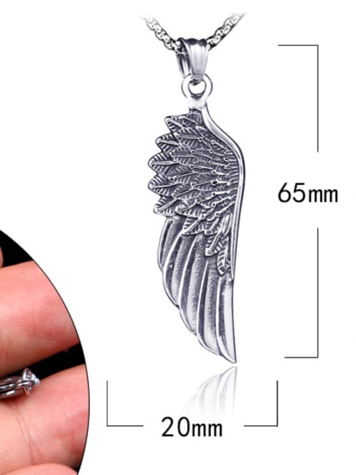 BSL Stainless Steel With Gun Plated Trendy Angel Necklaces 2