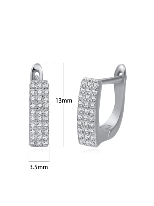 White Zircon sparkling European and American style studs earring