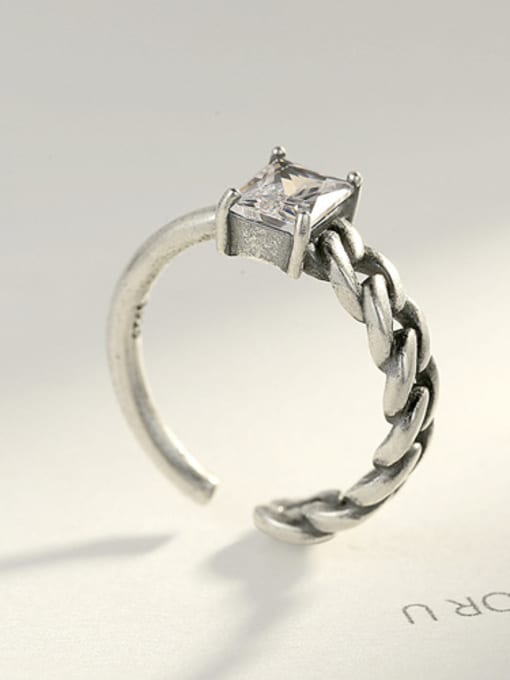 CCUI Sterling silver vintage semi-precious stones asymmetrical Thai silver style ring 2