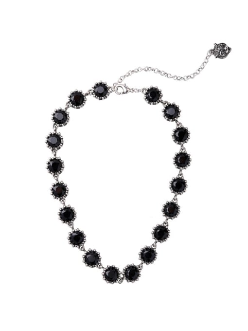 Black -1 Retro Style Crystal Simple Fashion Western Necklace