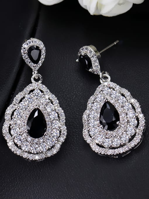 Black Wedding Fashionable Water Drop Cluster earring