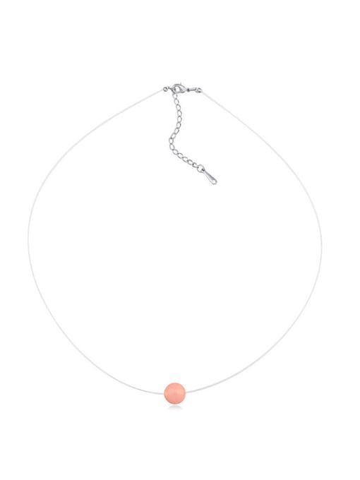 Orange Simple Single Imitation Pearl Alloy Necklace