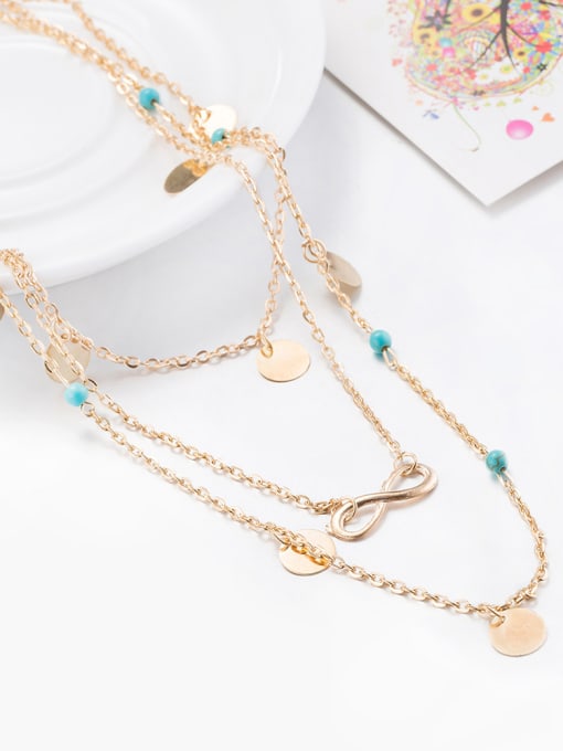 OUXI Simply Style 18K Gold Necklace 3