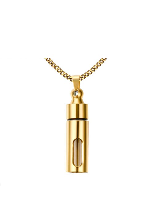 Gold All-match Perfume Bottle Shaped Titanium Pendant