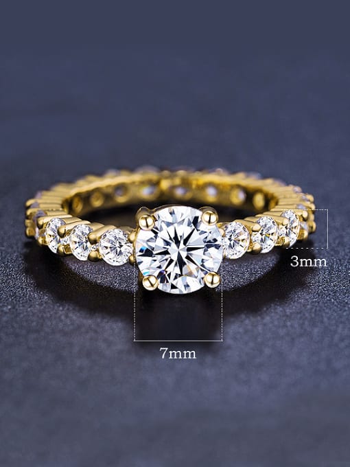 UNIENO Fashion Shiny Zircon Gold Plated Ring 1