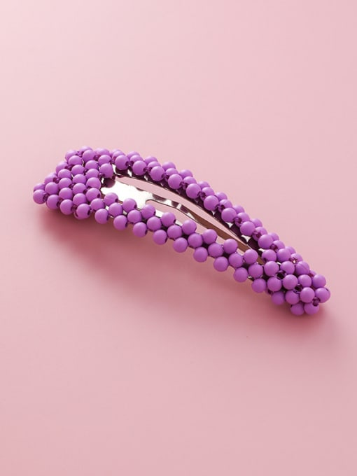 M purple (triangle) Alloy With Platinum Plated Candy-colored beads  Barrettes & Clips