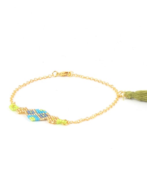 HB548-B Gold Plated Alloy Handmade Fashion Colorful Bracelet