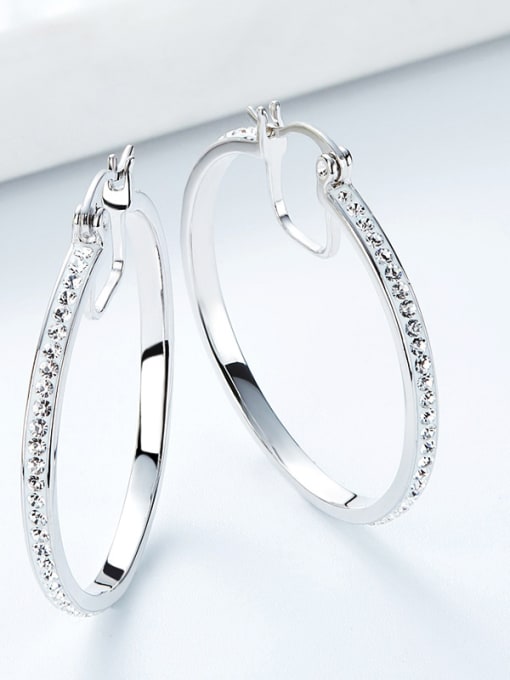 CEIDAI Fashion Shiny Cubic austrian Crystals 925 Silver Earrings 2