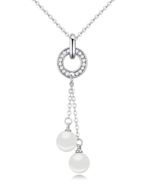 White Austria was using austrian Elements Crystal Necklace Pendant pearl necklace by love