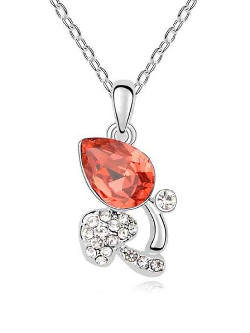 red Austria was using austrian Elements Crystal Necklace Pendant Chain clavicle rose love