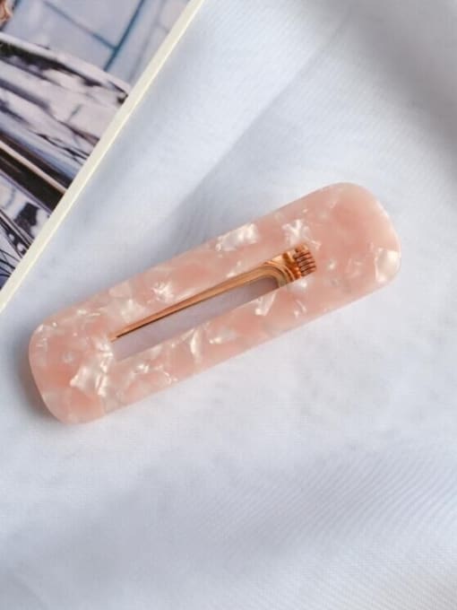 SQUARE Pink Alloy With Cellulose Acetate  Fashion Acrylic Water Droplet Square  Barrettes & Clips