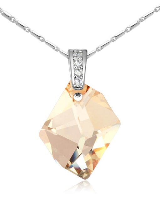 yellow Simple austrian Crystal Pendant Alloy Necklace
