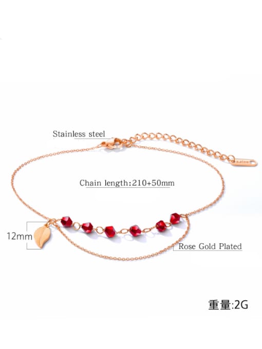 Open Sky Stainless Steel With Rose Gold Plated Simplistic Geometric Anklets 2