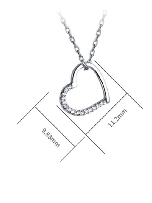 Dan 925 Sterling Silver With Cubic Zirconia  Simplistic Heart Locket Necklace 2