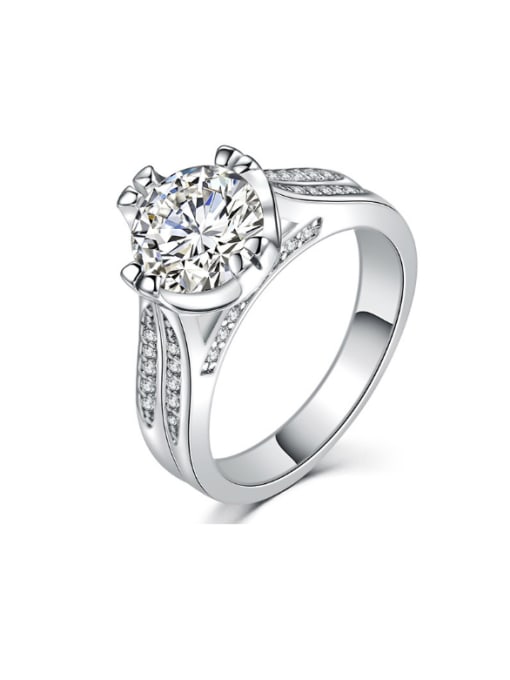 ZK Platinum Plated AAA Zircons Wedding Ring