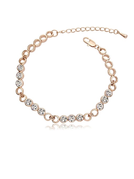 Rose Gold, White Fashion Dot Crystal Bracelet