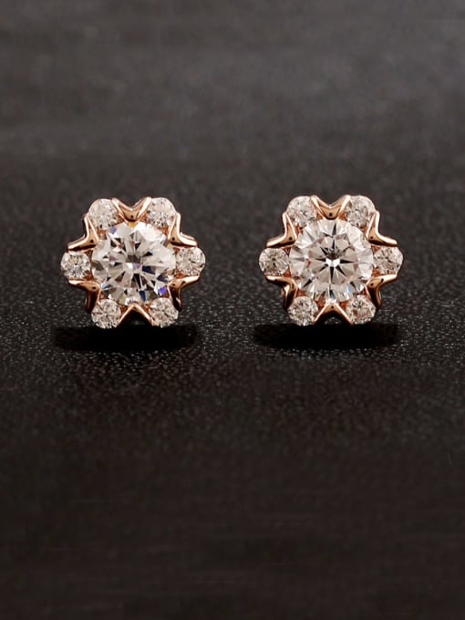 Rose Gold S925 Silver High Quality Zircon Snowflake stud Earring