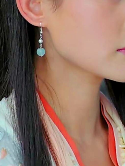 SILVER MI Retro Style Elegant Hook Earrings 1