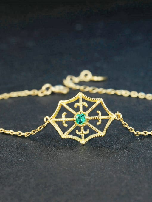 ZK Geometric Shaped 14K Gold Plated with Emerald 2