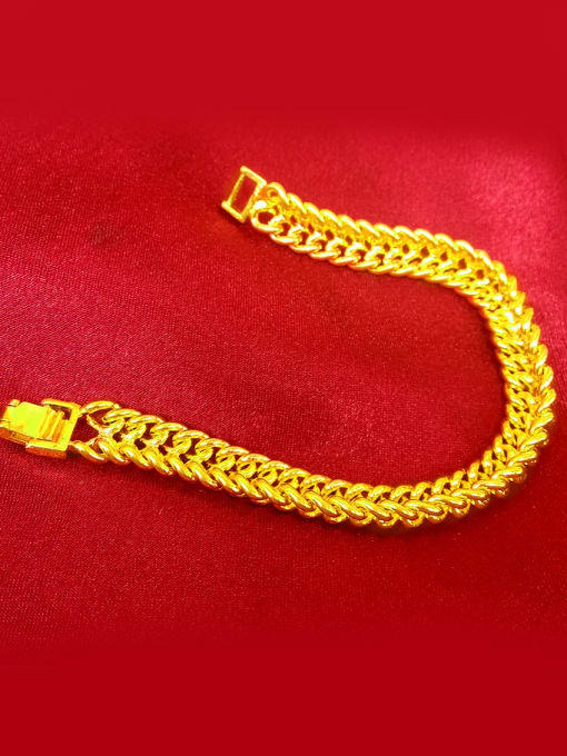 golden Men Gold Plated Geometric Bracelet