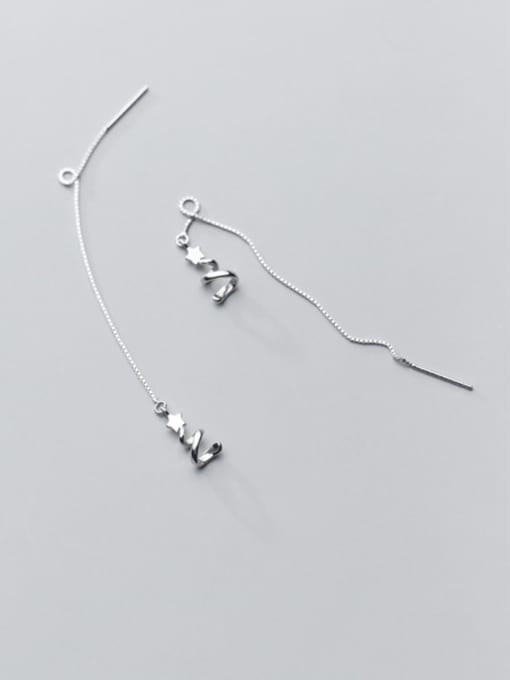 Rosh 925 Sterling Silver With Smooth  Fashion Star Threader Earrings 2