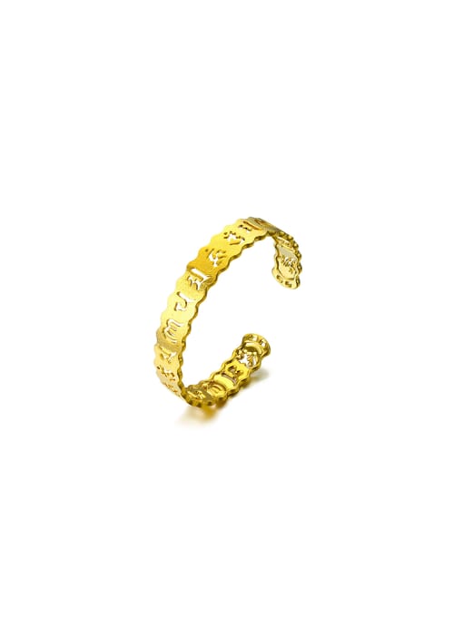 XP Copper Alloy 24K Gold Plated Classical Letter Bangle